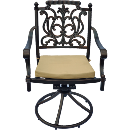 The Forte Swivel Metal Patio Dining Chair With Cushion IN STOCK