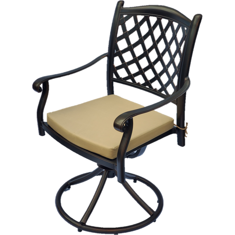 The Classic Swivel Metal Patio Dining Chair With Cushion IN STOCK