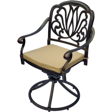The Harmony Swivel Metal Patio Dining Chair With Cushion IN STOCK