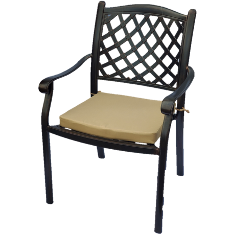 The Classic Metal Patio Dining Chair With Cushion IN STOCK