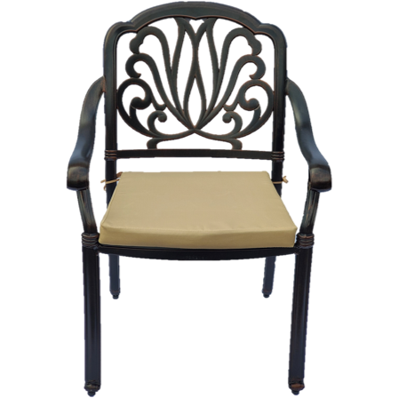The Harmony Metal Patio Dining Chair With Cushion IN STOCK