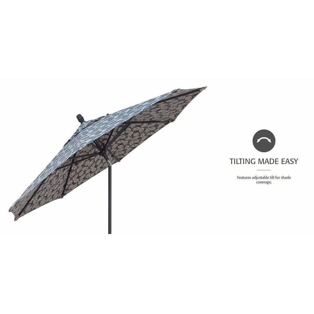 TREASURE GARDEN Market Aluminum 9' Octagon Collar Tilt Crank Lift Umbrella