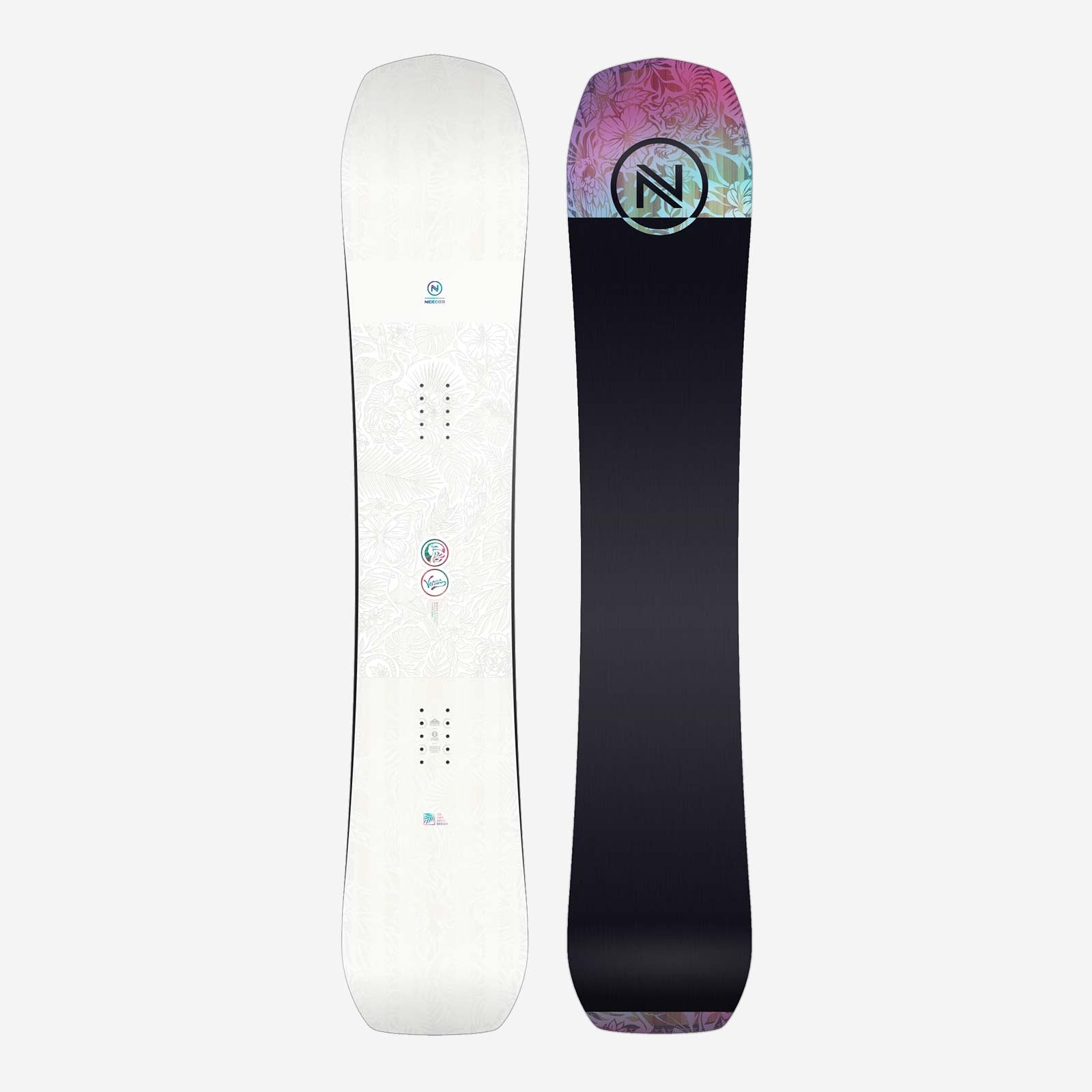With an upgraded shape, the ever-popular Venus is equipped for a new generation of women to tackle the whole mountain. We’ve given it a blunter, directional silhouette with a 10 mm set back stance that makes it easier to surf through deep snow but which is versatile enough for some switch riding if you like to get creative on side hits or take a few laps through the park.